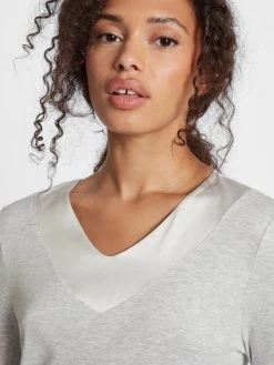 HANRO Mira Langarm-Nachthemd -Leggings Shop Hanro Mira Langarm Nachthemd grau 076650 072991 4