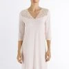 HANRO Moments 3/4-Arm-Nachtkleid Mit Spitze, Länge 100cm