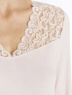 HANRO Moments 3/4-Arm-Nachtkleid Mit Spitze, Länge 100cm -Leggings Shop Hanro Moments 3 4 Arm Nachtkleid mit Spitze Laenge 100cm rosa 077931 1334 3