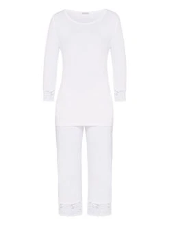 HANRO Moments Capri-Pyjama Mit Spitze -Leggings Shop Hanro Moments Capri Pyjama mit Spitze weiss 077928 0101 2