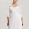 HANRO Moments 3/4-Arm-Nachtkleid Mit Spitze, Länge 100cm