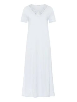 HANRO Moments Nightwear Nachtkleid Mit Spitze, Länge 130cm -Leggings Shop Hanro Moments Nachtkleid mit Spitze Laenge 130cm blau 077933 2507 3