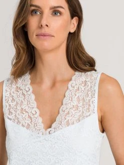 HANRO Moments Nachtkleid Mit Spitze, Länge 90cm -Leggings Shop Hanro Moments Nachtkleid mit Spitze Laenge 90cm blau 077929 2507 3