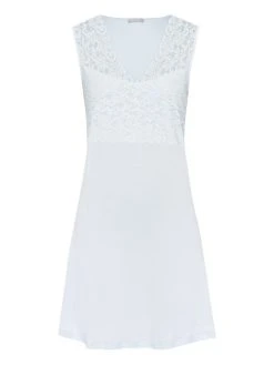 HANRO Moments Nachtkleid Mit Spitze, Länge 90cm -Leggings Shop Hanro Moments Nachtkleid mit Spitze Laenge 90cm blau 077929 2507 4