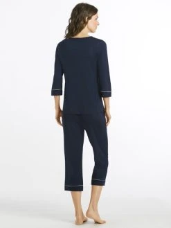 HANRO Natural Comfort 3/4-Pyjama 7 HANRO Natural Comfort 3/4-Pyjama -Leggings Shop Hanro Natural Comfort 3 4 Pyjama blau 077965 1610 1