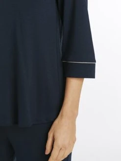 HANRO Natural Comfort 3/4-Pyjama 8 HANRO Natural Comfort 3/4-Pyjama -Leggings Shop Hanro Natural Comfort 3 4 Pyjama blau 077965 1610 2