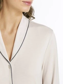 HANRO Natural Comfort Durchgeknöpftes Nachtkleid, Länge 100cm -Leggings Shop Hanro Natural Comfort Durchgeknoepftes Nachtkleid Laenge 100cm weiss 077964 1809 2