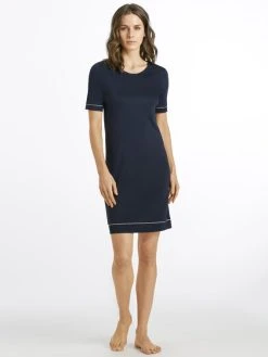 HANRO Natural Comfort Kurzarm-Nachthemd, Länge 90cm