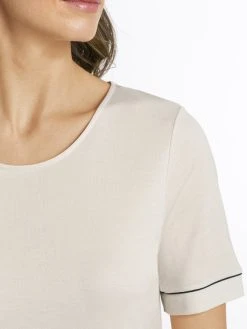 HANRO Natural Comfort Kurzarm-Nachthemd, Länge 90cm -Leggings Shop Hanro Natural Comfort Kurzarm Nachthemd Laenge 90cm weiss 077963 1809 2