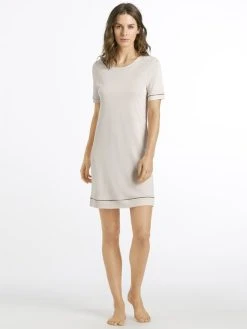 HANRO Natural Comfort Kurzarm-Nachthemd, Länge 90cm