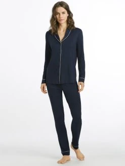 HANRO Natural Comfort Pyjama Lang, Durchgeknöpft