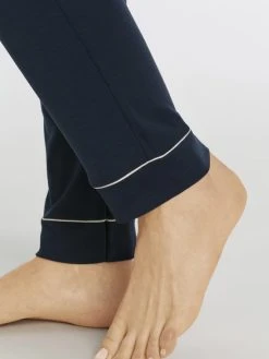 HANRO Natural Comfort Pyjama Lang, Durchgeknöpft -Leggings Shop Hanro Natural Comfort Pyjama lang durchgeknoepft blau 077966 1610 3