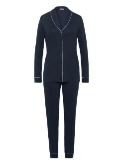 HANRO Natural Comfort Pyjama Lang, Durchgeknöpft -Leggings Shop Hanro Natural Comfort Pyjama lang durchgeknoepft blau 077966 1610 4