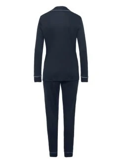 HANRO Natural Comfort Pyjama Lang, Durchgeknöpft -Leggings Shop Hanro Natural Comfort Pyjama lang durchgeknoepft blau 077966 1610 5