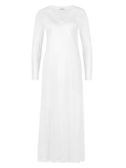 HANRO Pure Essence Langes Langarm-Nachtkleid, Länge 130cm -Leggings Shop Hanro Pure Essence Nachthemd weiss 077947 0102 2