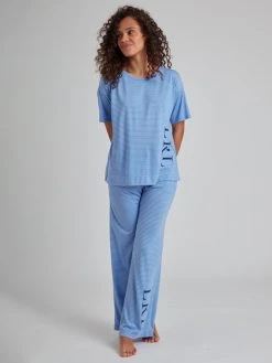 Lauren By Ralph Lauren Sleep To Lounge Pyjama, Lang -Leggings Shop Lauren Ralph Lauren Damen Sleep to lounge Kurzarm Pyjama blau ILN92240 486 2