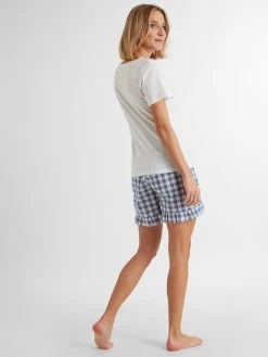 Louis & Louisa Bezaubernd Schön Kurz-Pyjama -Leggings Shop Louis Louisa Bezaubernd Schoen Kurz Pyjama blau weiss 23HASS WB 1