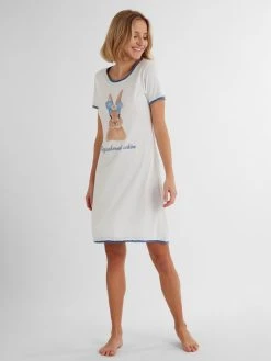 Louis & Louisa Bezaubernd Schön Kurzarm-Nachthemd -Leggings Shop Louis Louisa Bezaubernd Schoen Kurzarm Nachthemd weiss 23HANH WA 2