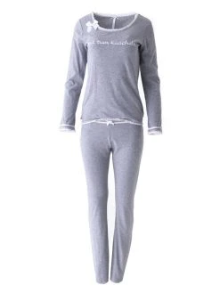 Louis & Louisa Zeit Zum Kuscheln Pyjama, Lang 9 Louis & Louisa Zeit Zum Kuscheln Pyjama, Lang -Leggings Shop Louis Louisa Zeit zum Kuscheln Pyjama lang grau 18ZKPRGR GR 4