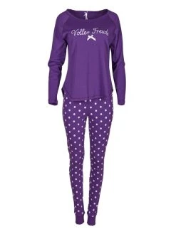 Louis & Louisa Voller Freude Pyjama, Lang -Leggings Shop Louis und Louisa Voller Freude Pyjama lang violett 22VFPB LA 2