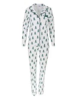 Louis & Louisa Winterwunderland Pyjama, Durchgeknöpft -Leggings Shop Louis und Louisa Winterwunderland Pyjama durchgeknoepft weiss 22WWPK WA 2