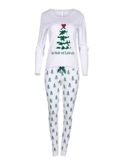 Louis & Louisa Winterwunderland Bündchen-Pyjama -Leggings Shop Louis und Louisa Winterwunderland Pyjama lang weiss 22WWPB WA 2