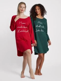 Louis & Louisa Wunderbare Kuschelzeit Langarm-Nachthemd -Leggings Shop Louis und Louisa Wunderbare Kuschelzeit Nachthemd 3 4 Arm rot 22WKNB RO 2