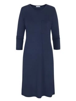 MEY Sleepy & Easy Nachthemd Mit 3/4-Ärmel, Länge 100 Cm -Leggings Shop Mey Damen Sleep Easy Nachthemd mit 3 4 aermel Laenge 100 cm blau 16410 388 1626262390