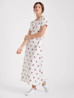 Nanso Kirsikka Kurzarm-Nachthemd, Länge 130cm -Leggings Shop Nanso Kirsikka Kurzarm Nachthemd Laenge 130cm rot weiss 27875 1537 2