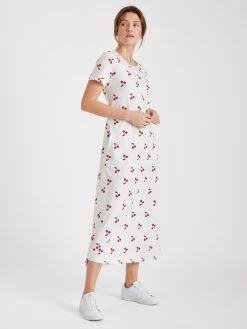 Nanso Kirsikka Kurzarm-Nachthemd, Länge 130cm