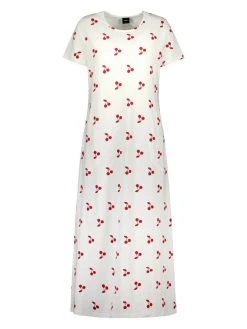 Nanso Kirsikka Kurzarm-Nachthemd, Länge 130cm -Leggings Shop Nanso Kirsikka Kurzarm Nachthemd Laenge 130cm rot weiss 27875 1537 4