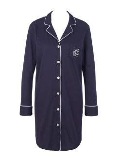 Lauren By Ralph Lauren Hammond Knits Nachthemd Geknöpft -Leggings Shop Ralph Lauren Hammond Knits Nachthemd geknoepft blau I811950 410 2