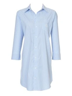 Lauren By Ralph Lauren Heritage Essentials Nachthemd Geknöpft, 3/4-Arm -Leggings Shop Ralph Lauren Heritage Essentials Nachthemd geknoepft 3 4 Arm blau I815197 452 1630412339