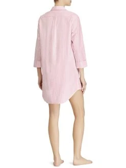 Lauren By Ralph Lauren Heritage Essentials Nachthemd Geknöpft, 3/4-Arm -Leggings Shop Ralph Lauren Heritage Essentials Nachthemd geknoepft 3 4 Arm rosa I815197 690 1