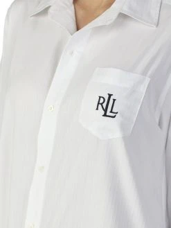 Lauren By Ralph Lauren Wovens Nachthemd, Durchgeknöpft, Länge 90cm -Leggings Shop Ralph Lauren Wovens Nachthemd durchgeknoepft Laenge 90cm weiss I8131326 100 2