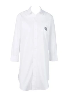 Lauren By Ralph Lauren Wovens Nachthemd, Durchgeknöpft, Länge 90cm -Leggings Shop Ralph Lauren Wovens Nachthemd durchgeknoepft Laenge 90cm weiss I8131326 100 3