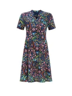 RINGELLA Bloomy Kurzarm-Sleepshirt, Länge 90cm -Leggings Shop Ringella B I o o my Kurzarm Sleepshirt Laenge 90cm blau 3251004 210 2