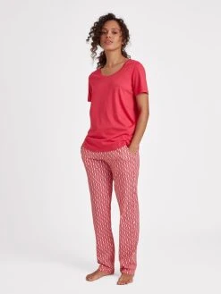 RINGELLA Bloomy Pyjama Mit T-Shirt -Leggings Shop Ringella Bloomy Pyjama mit T Shirt rot 325151410 SET 301 neu 2