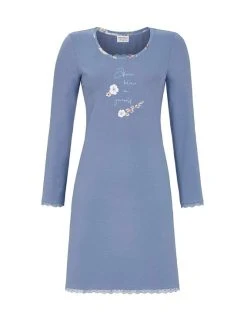 RINGELLA Lingerie Langarm-Nachthemd, Länge 95cm -Leggings Shop Ringella Lingerie Langarm Nachthemd Laenge 95cm blau 2561001 213 2