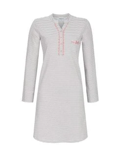 RINGELLA Lingerie Nachthemd Mit Krempelarm, Länge 95cm -Leggings Shop Ringella Lingerie Langarm Nachthemd Laenge 95cm grau 2561004 946 2