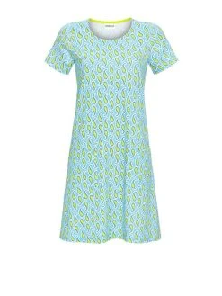 RINGELLA Women Kurzarm-Nachthemd, Länge 90cm -Leggings Shop Ringella Women Kurzarm Nachthemd Laenge 90cm blau 3211011 205 1
