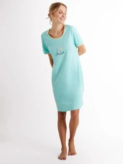RINGELLA Women Kurzarm-Nachthemd, Länge 95cm -Leggings Shop Ringella Women Kurzarm Nachthemd Laenge 95cm blau 3211014 520 2