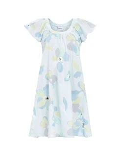 RINGELLA Women Kurzarm-Nachthemd Aus Webware, Länge 95cm -Leggings Shop Ringella Women Kurzarm Nachthemd aus Webware Laenge 95cm blau 3216047 222 2