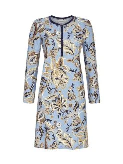 RINGELLA Women Langarm-Nachthemd, Länge 95cm -Leggings Shop Ringella Women Langarm Nachthemd Laenge 95cm blau 2511002 235 2