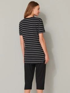 Schiesser Basic Night Capri-Pyjama 5 Schiesser Basic Night Capri-Pyjama -Leggings Shop Schiesser Basic Nachtwaesche Capri Pyjama schwarz 161067 000 1626433675