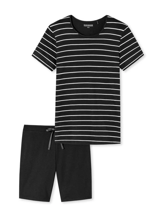 Schiesser Basic Night Kurz-Pyjama Mit Bermudahose 4 Schiesser Basic Night Kurz-Pyjama Mit Bermudahose – Bild 4