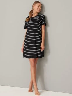 Schiesser Basic Night Kurzarm-Nachthemd, Länge 90cm