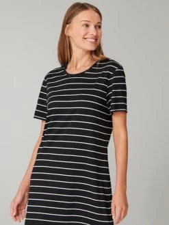 Schiesser Basic Night Kurzarm-Nachthemd, Länge 90cm -Leggings Shop Schiesser Basic Nachtwaesche Kurzarm Nachthemd Laenge 90cm schwarz 161066 000 1626433719