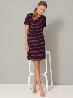 Schiesser Basic Night Kurzarm-Nachthemd, Länge 90cm -Leggings Shop Schiesser Basic Night Nachthemd Laenge 90cm rot 161066 913 2