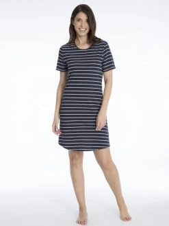 Schiesser Basic Night Kurzarm-Nachthemd, Länge 90cm